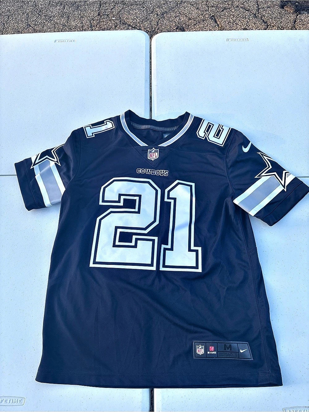 Nike Dallas Cowboys Ezekiel Elliott #21 Nike On-Field Game Jersey Blue & White